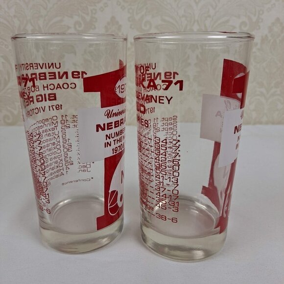 University of Nebraska 1971 Championship Glasses, Set of 2, Vintage - Picture 5 of 11